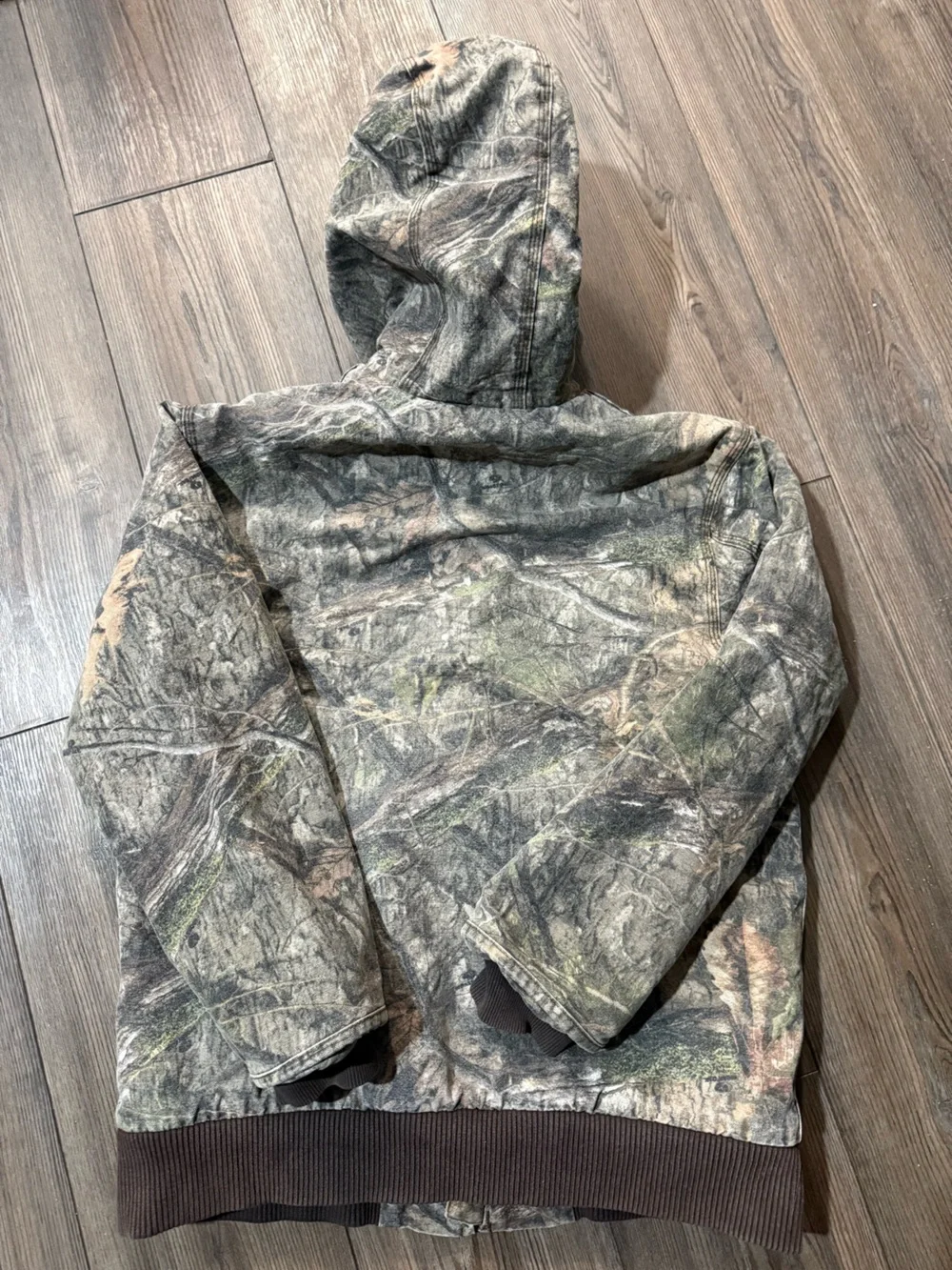 Carhartt Youth Large 14-16 Mossy Oak Camo Active Jacket Quilt Lined Hooded